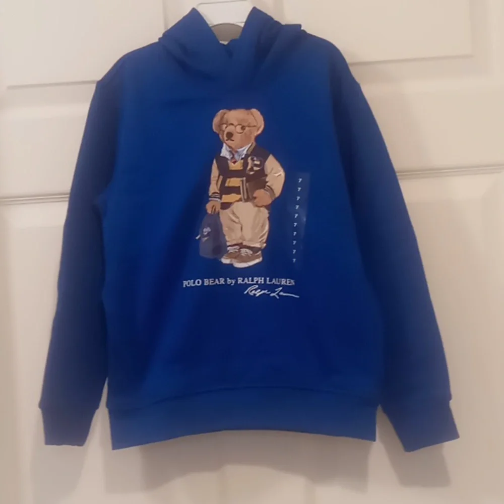 Ralph Lauren Polo Bear Fleece Hoodie Sapphire Star Blue Great for Back to School